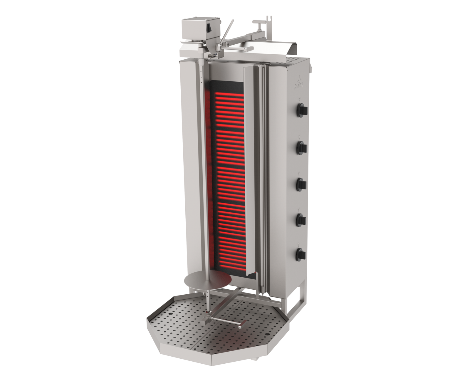 aparat shaorma / kebab pe electrica – 5 arzătoare, motor sus, atalay aparat shaorma / kebab pe electrica – 5 arzătoare, motor sus, atalay