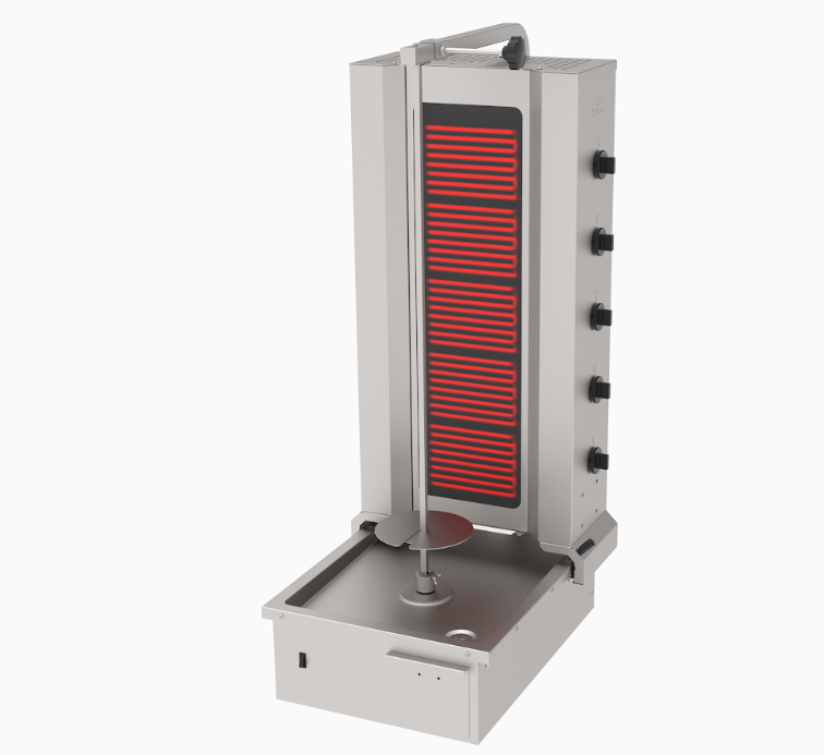 aparat shaorma / kebab pe electrica – 5 arzătoare, motor jos, atalay aparat shaorma / kebab pe electrica – 5 arzătoare, motor jos, atalay